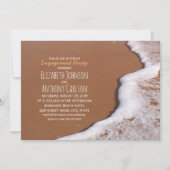 Beach Sand Sea Foam Romantische Engagement Party Einladung (Vorderseite)