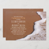 Beach Sand Sea Foam Romantische Engagement Party Einladung (Vorne/Hinten)