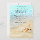 Beach Sand Sea Seashells Brautparty Einladung (Vorderseite)