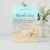 Beach Sand Sea Seashells Probe Dinner Einladung (Stehend Vorderseite)
