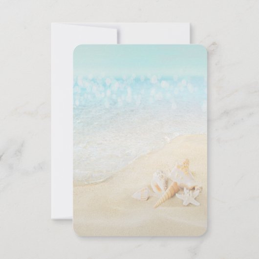 Beach Sand Sea Seashells Probe Dinner Einladung (Rückseite)