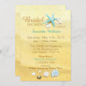 Beach Sand Seashell Beach Brautparty Einladung (Vorne/Hinten)