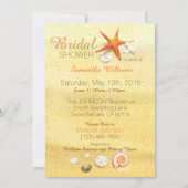 Beach Sand Seashell Beach Brautparty Einladung (Vorderseite)