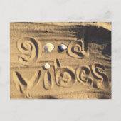 Beach Sand Seashells Foto Fun Good Vibes Zitat Postkarte (Vorderseite)