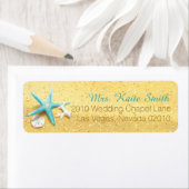 Beach Sand Seashells Hochzeitslabel (Insitu)