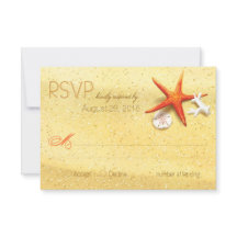 Beach Sand Seashells RSVP-Karte