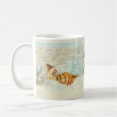 Beach Sand Seashore Collage Turtle Sea Horse Musch Kaffeetasse (Links)