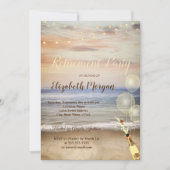 Beach Sand Sky Balloons, Wine Retirement Party Einladung (Vorderseite)