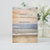 Beach Sand Sky Hochzeitsempfang Einladung (Stehend Vorderseite)