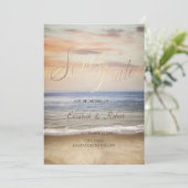 Beach Sand Sky Wedding rettet das Datum Save The Date (Stehend Vorderseite)