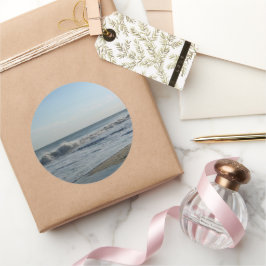 Beach Sand Star-förmige Hochzeit Runder Aufkleber