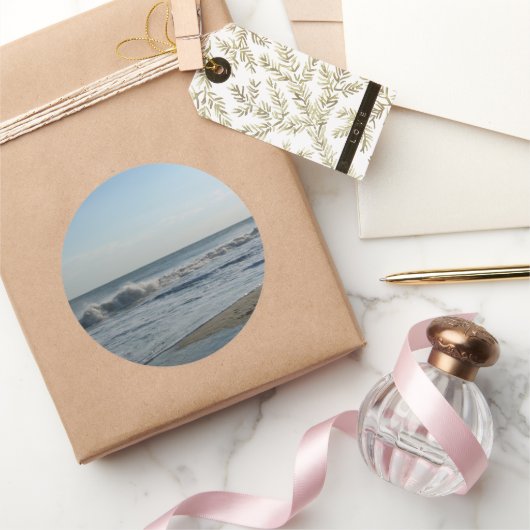 Beach Sand Star-förmige Hochzeit Runder Aufkleber (Schenken)