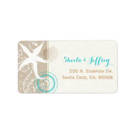 Beach Sand Starfish Beach Hochzeit Adressaufkleber
