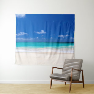 Beach Sand Surf Ocean Background Foto Stand Wandteppich