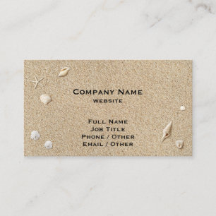 Beach Sand und Seashells Business Card Visitenkarte