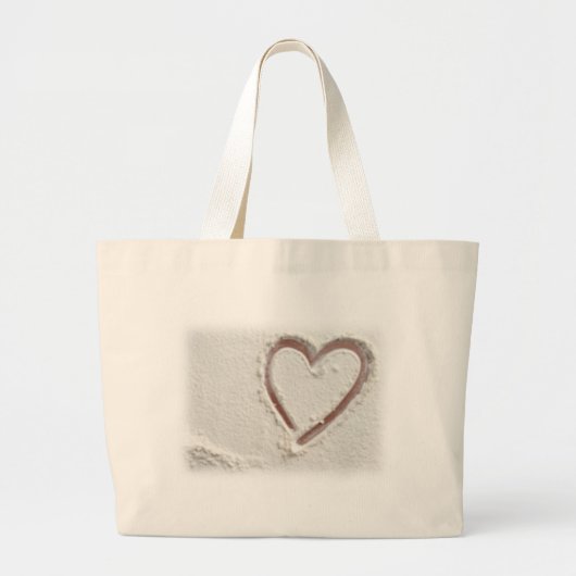 Beach Sand Valentine Herz Jumbo Stoffbeutel (Vorne)