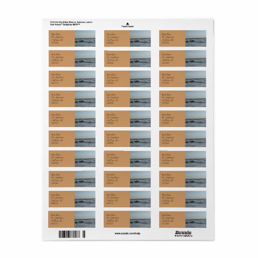 Beach Sand Wedding Address Labels (Vorne)