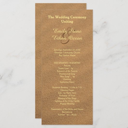 Beach Sand Wedding Programm (Vorne/Hinten)