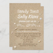 Beach Sand & White Typografy Post Wedding Einladung (Vorne/Hinten)