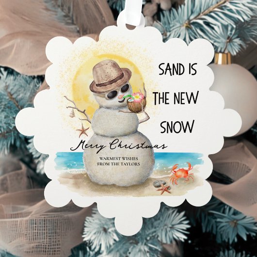 Beach Sandman Coastal Weihnachten Ornament Karte
