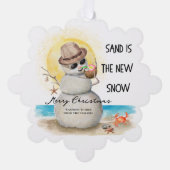 Beach Sandman Coastal Weihnachten Ornament Karte (Vorderseite)