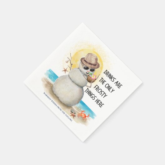 Beach Sandman Frosty Drinks Weihnachten Serviette (Ecke)