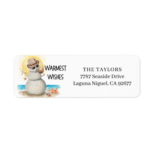 Beach Sandman Weihnachts-Rücksendeadresse (Vorne)