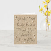 Beach Sandy Toes Salty Kisses Danke Karte (Gelbe Blume)