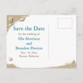 Beach Sandy Toes Salty Kisses Foto Save the Date Ankündigungspostkarte (Rückseite)