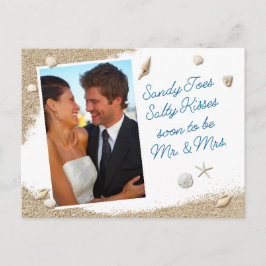 Beach Sandy Toes Salty Kisses Foto Save the Date Ankündigungspostkarte