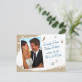 Beach Sandy Toes Salty Kisses Foto Save the Date Ankündigungspostkarte (Stehend Vorderseite)