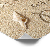 Beach Sandy Toes Salty Kisses Mr & Mrs Poster (Ecke)