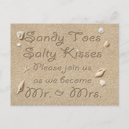 Beach Sandy Toes Salty Kisses Save the Date Ankündigungspostkarte