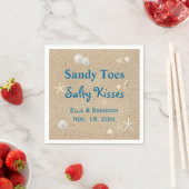 Beach Sandy Toes Salty Kisses Wedding Napkin Serviette (Beispiel)