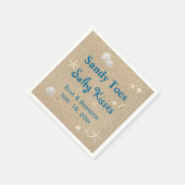 Beach Sandy Toes Salty Kisses Wedding Napkin Serviette (Ecke)