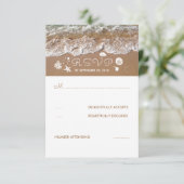 Beach Sandy Waves Summer Wedding RSVP Card Karte (Stehend Vorderseite)