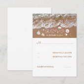 Beach Sandy Waves Summer Wedding RSVP Card Karte (Vorne/Hinten)