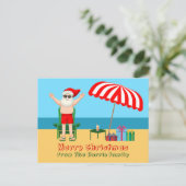 Beach Santa Claus Niedlich Custom Christmas Postkarte (Stehend Vorderseite)