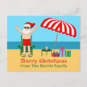 Beach Santa Claus Niedlich Custom Christmas Postkarte (Vorderseite)