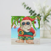 Beach Santa Cocktail Party Einladung - SRF (Stehend Vorderseite)