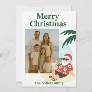 Beach Santa Funny Weihnachtskarte Feiertagskarte