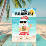 Beach Santa Hawaiian Mele Kalikimaka Weihnachten<br><div class="desc">Der Weihnachtsmann taucht in dieser festlichen Aquarellszene Schnee gegen Sonnenschein ein - mit hawaiianischen Hosen rocken und einen Ananas-Cocktail am Strand trinken,  während er Ihnen eine warme "Mele Kalikimaka" wünscht. Ideal für tropische Weihnachtsliebhaber oder für alle,  die von festlichen Inselvibes träumen. Aloha! 🌺 Art von KL Stock</div>
