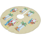 Beach Santa Holiday Baum Rock Polyester Weihnachtsbaumdecke (Schrägansicht)