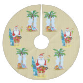 Beach Santa Holiday Baum Rock Polyester Weihnachtsbaumdecke (Vorderseite)