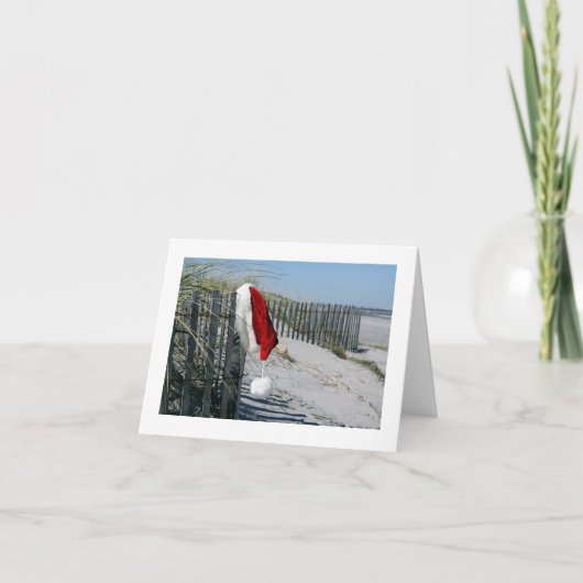 Beach Santa Santa Feiertagskarte (Vorderseite)