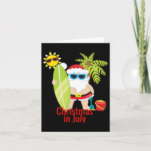 Beach Santa Surfer Weihnachten im Juli Karte