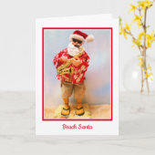 Beach Santa Weihnachtskarte Karte (Gelbe Blume)