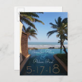 Beach Save the Date Postkarte (Vorne/Hinten)