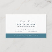 Beach Scape Beach House Hütte B&B Vermietung Visitenkarte (Rückseite)