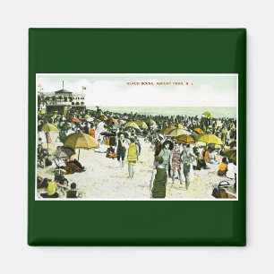 Beach Scene, Asbury Park, New Jersey Magnet